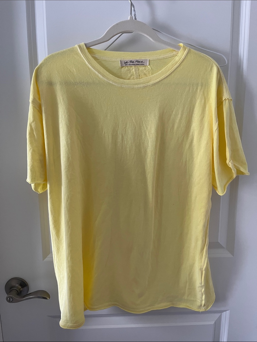 We The Free Pale Yellow Crew Neck Tee